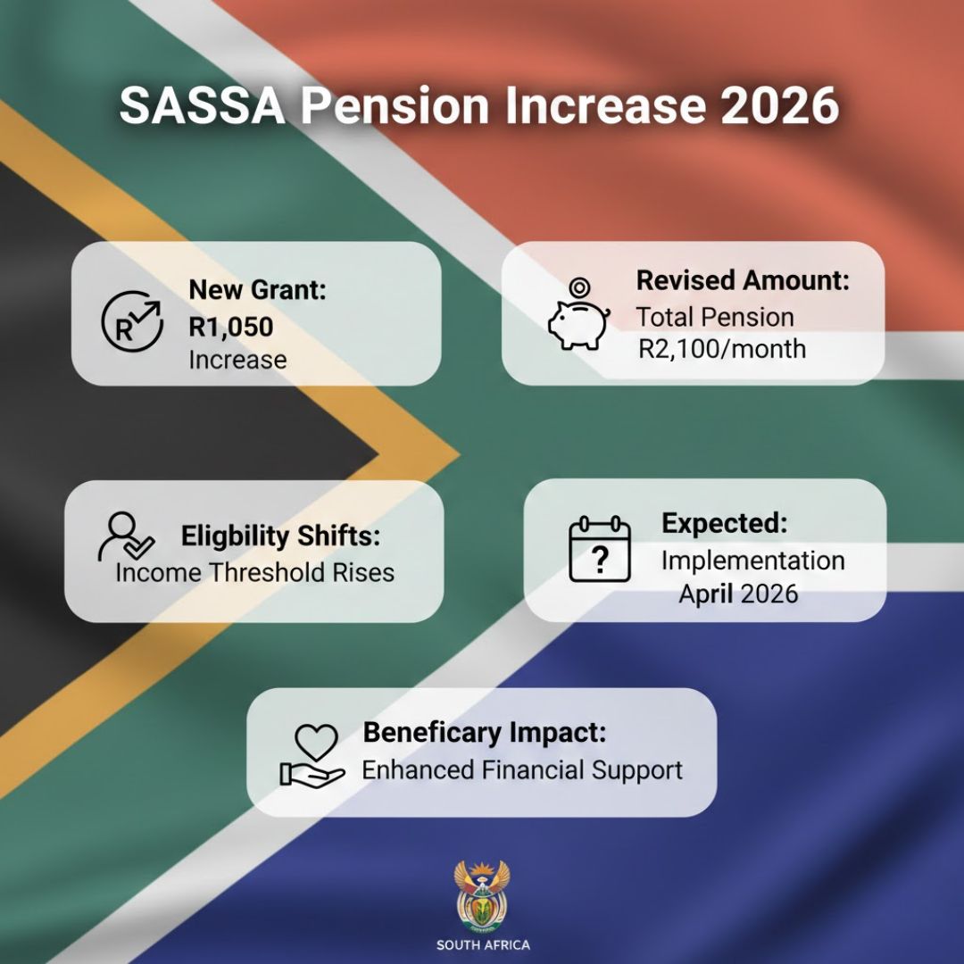 SASSA R1,050 Pension Increase 2026
